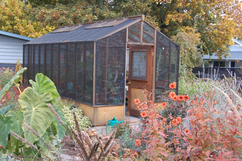 9 x 20 Deluxe glass to ground redwood greenhouse with shade cloth