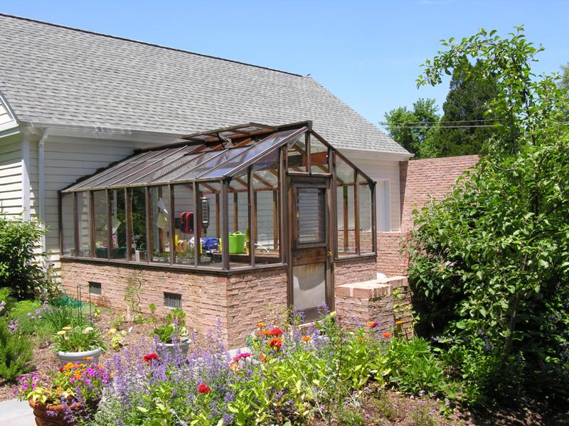 Greenhouse attached to house