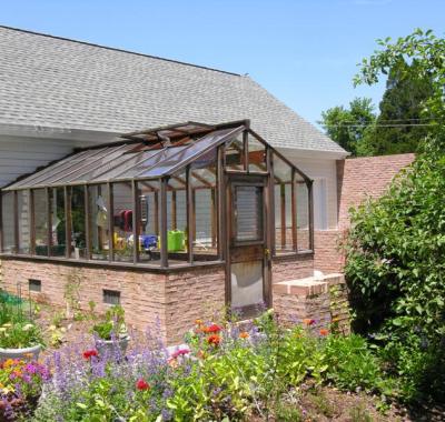 Greenhouse attached to house