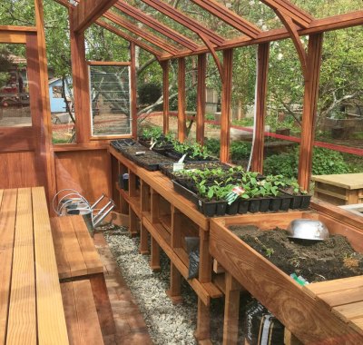 Inside 12x14 Deluxe Regular Greenhouse