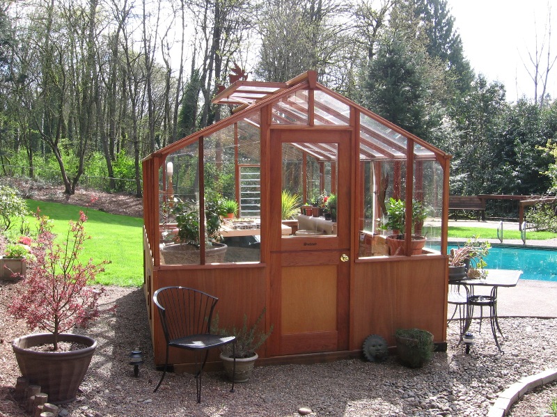 traditional redwood greenhouse