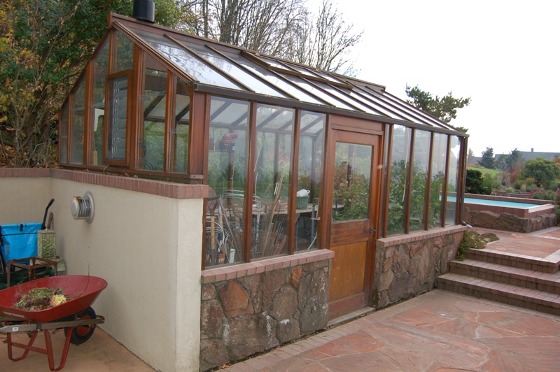 Custom greenhouse with side door