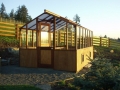 Redwood greenhouse with dutch door