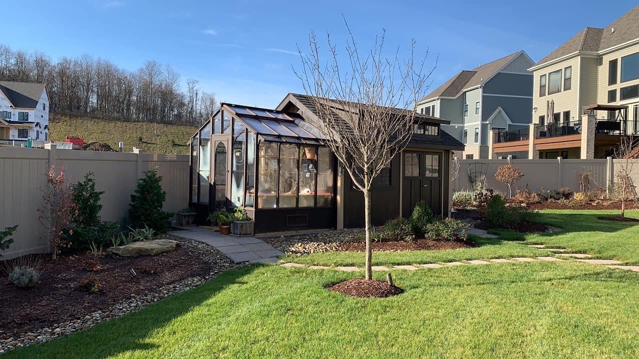 9x7 Garden Deluxe Attached painted black attached to shed in Pennsylvania