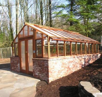 Custom greenhouse with double doors