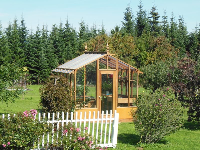 Tall glass greenhouse in Hood River, OR