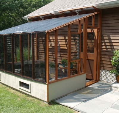 Garden Sunroom Greenhouse with shade cloth