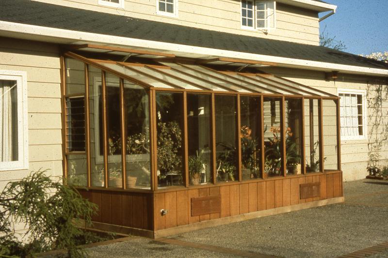 Garden Sunroom greenhouse built under the eave