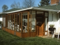 Custom Garden Sunroom, located in Beaverton OR, built under wide eave