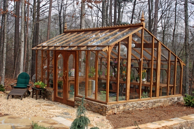 Tall redwood greenhouse located in Georgia