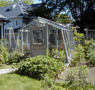 Home greenhouse stained gray