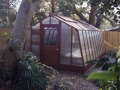 Redwood greenhouse with all polycarbonate glazing