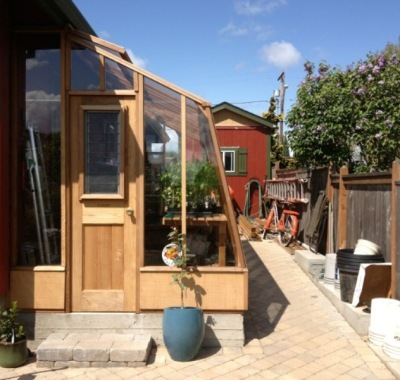 Solite Lean-to greenhouse on custom 18" base wall