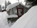Redwood greenhouse in Alaska winter