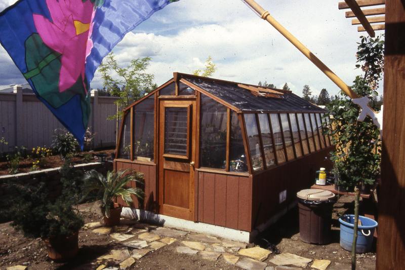Redwood garden greenhouse