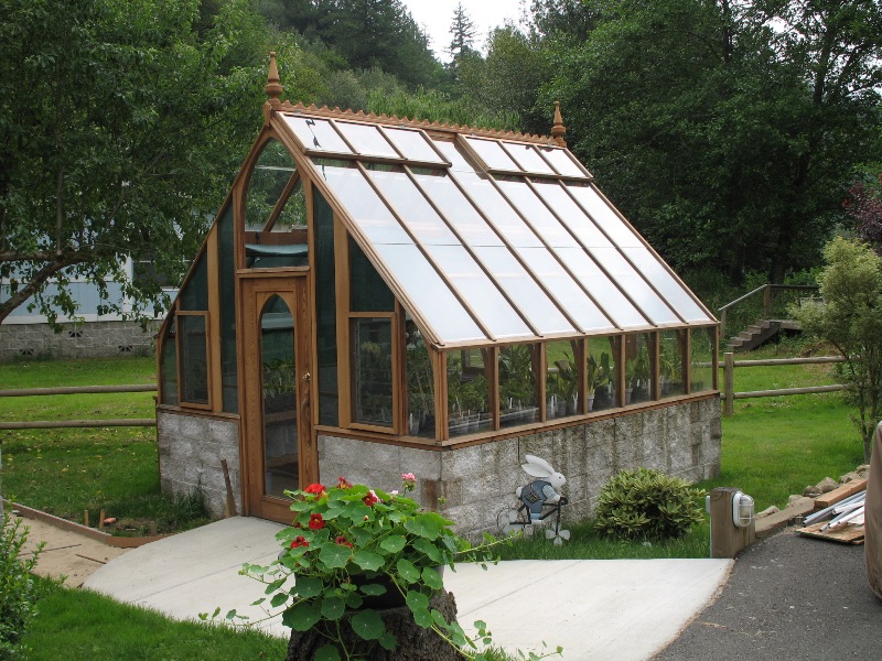 Tudor redwood and glass greenhouse
