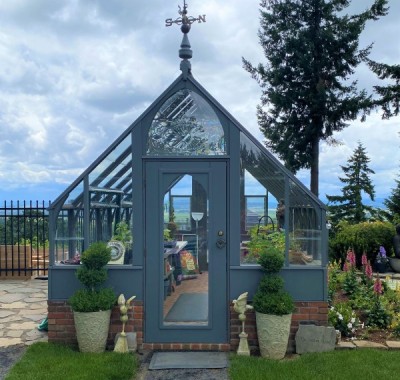 10x18 Tudor greenhouse with beautiful view overlooking Willamette Valley, OR