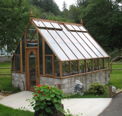 Tudor redwood and glass greenhouse