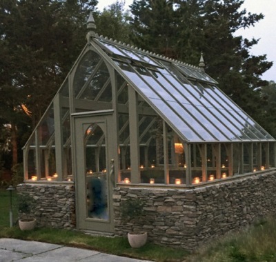 14x14 Tudor Greenhouse by candlelight