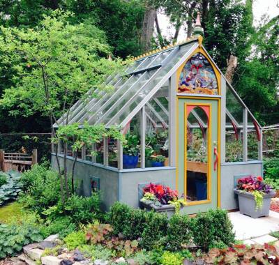 10 X 12 Tudor Greenhouse with unique color pallet