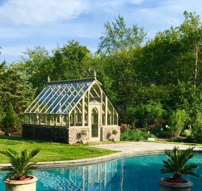 Pool side greenhouse