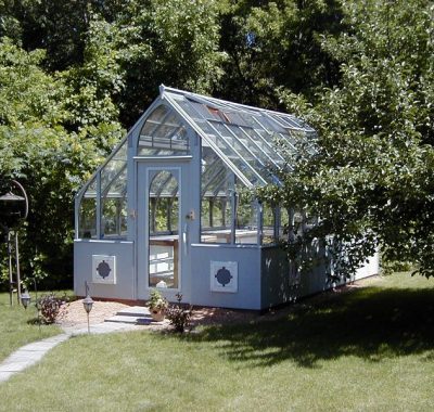 Tudor Garden greenhouse stained gray