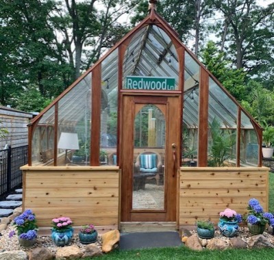12x14 Tudor greenhouse on customer-provided base wall