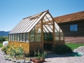 Redwood greenhouse with Twin wall roof