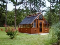 Tudor greenhouse with shade cloth