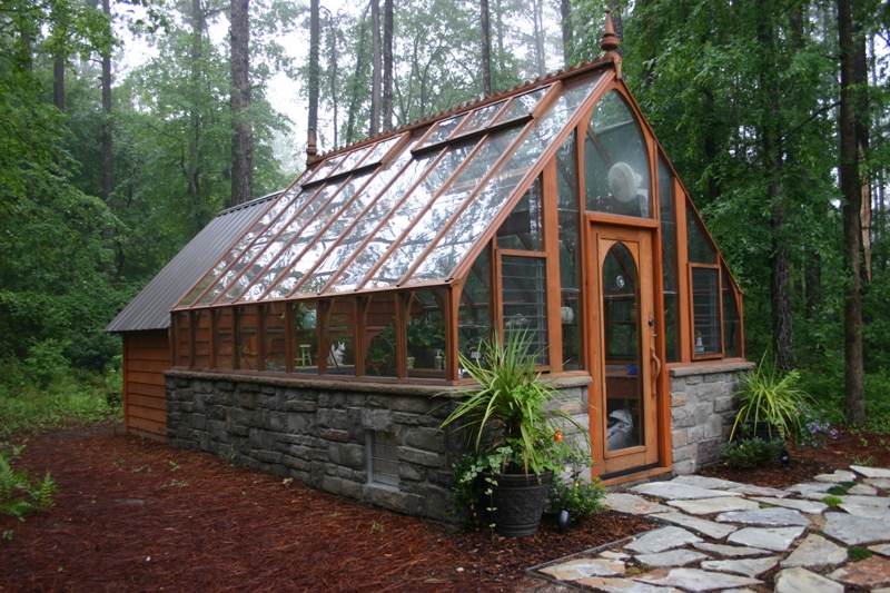 Greenhouse attached to a shed