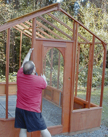 Build a greenhouse step 8: Install door