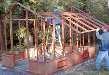 Build a greenhouse step 6: Slide the roof in place