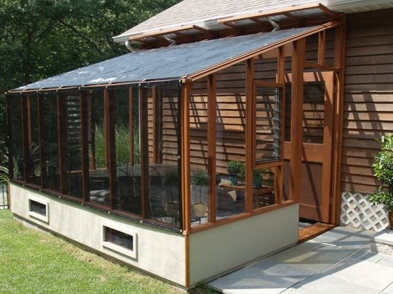 Greenhouse with shade cloth