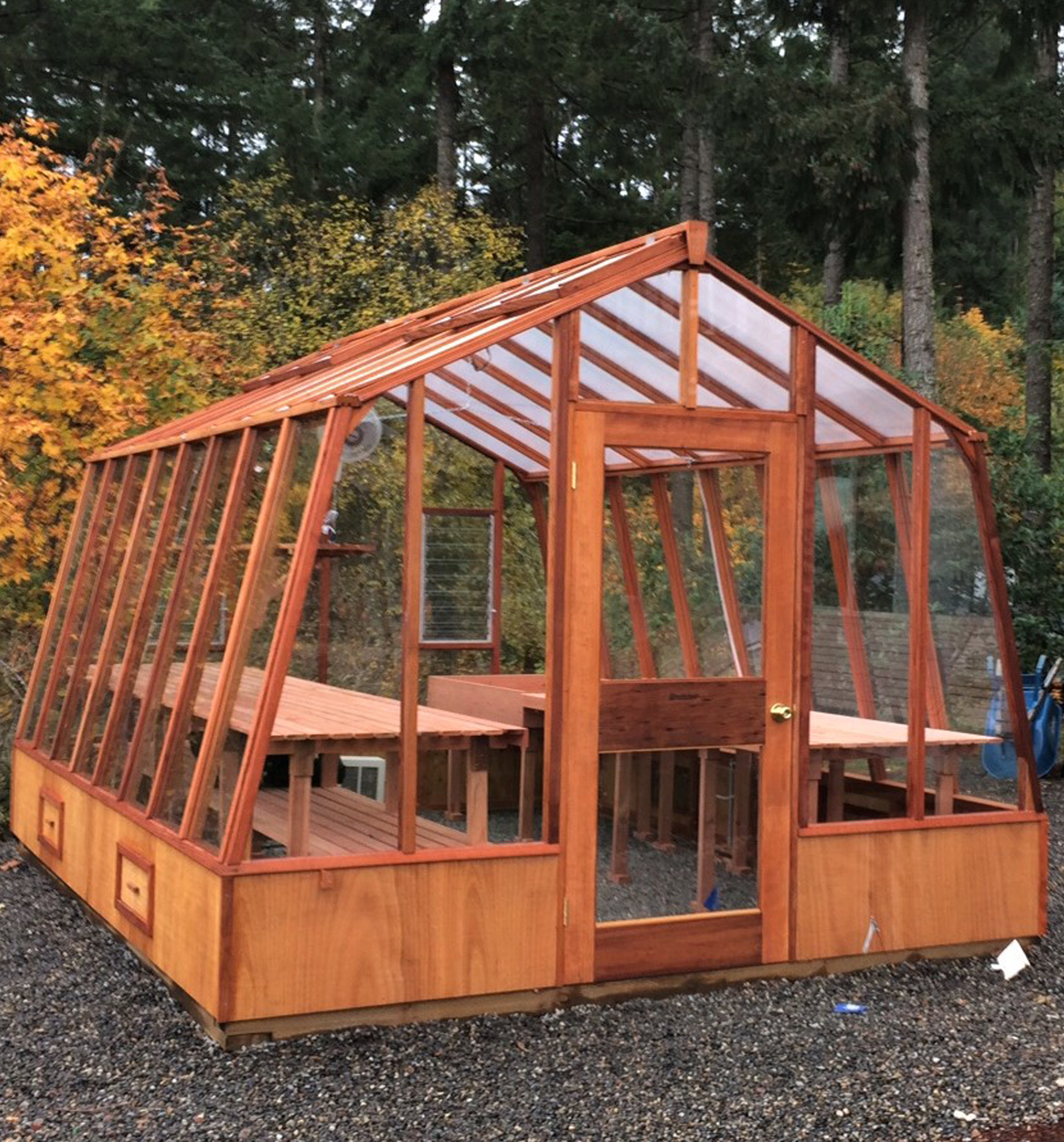 redwood and glass greenhouse kits