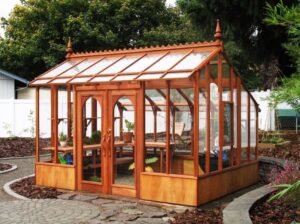 Redwood greenhouse kit - a Nantucket model